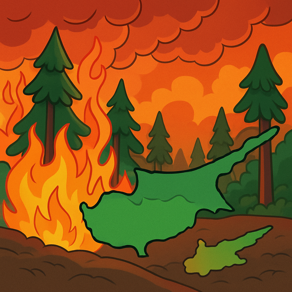 Риск возникновения лесных пожаров на Кипре установлен на уровне «красной тревоги»