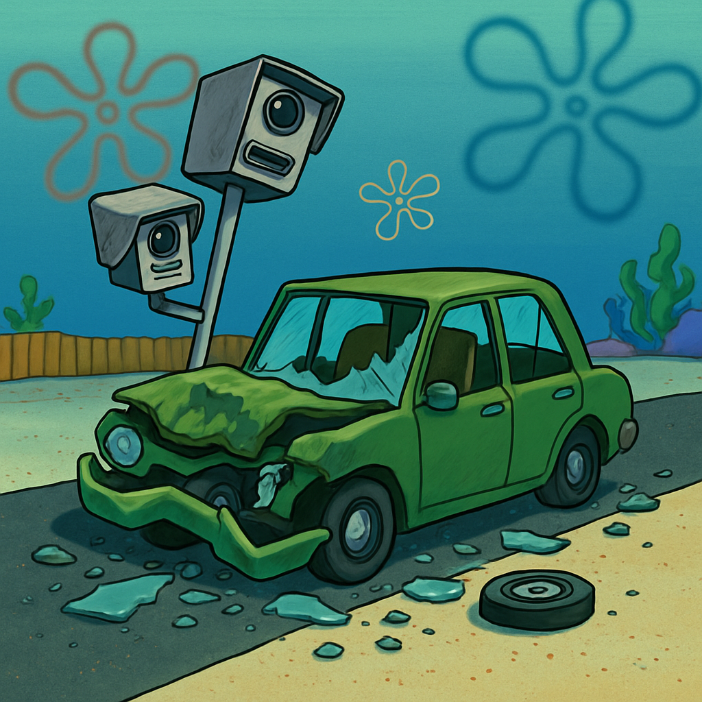 В Никосии неизвестные разгромили автомобиль с дорожными камерами