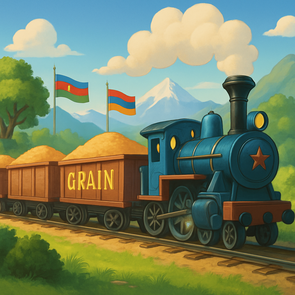Grain wagons from Russia were dispatched to Armenia via Azerbaijan Sunday as part of the normalisation process between Baku and Yerevan, totalling 1,746 tonnes