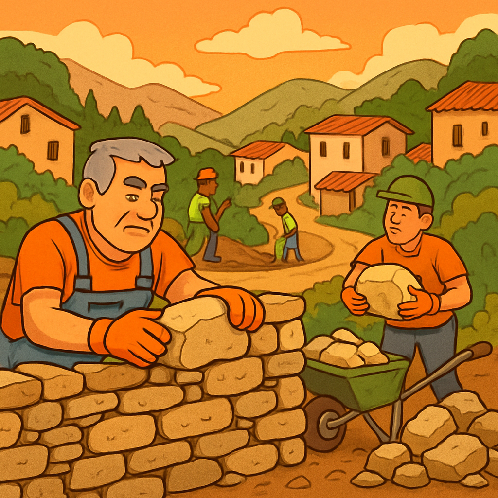 В пострадавших от июльского пожара горных деревнях Лимассола начали восстанавливать традиционные каменные стены, чтобы защитить населенные пункты от осенних наводнений