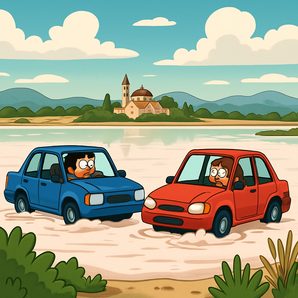 В Ларнаке начали расследование после того, как два автомобиля застряли на соленом озере - одной из самых уязвимых природных сред обитания острова