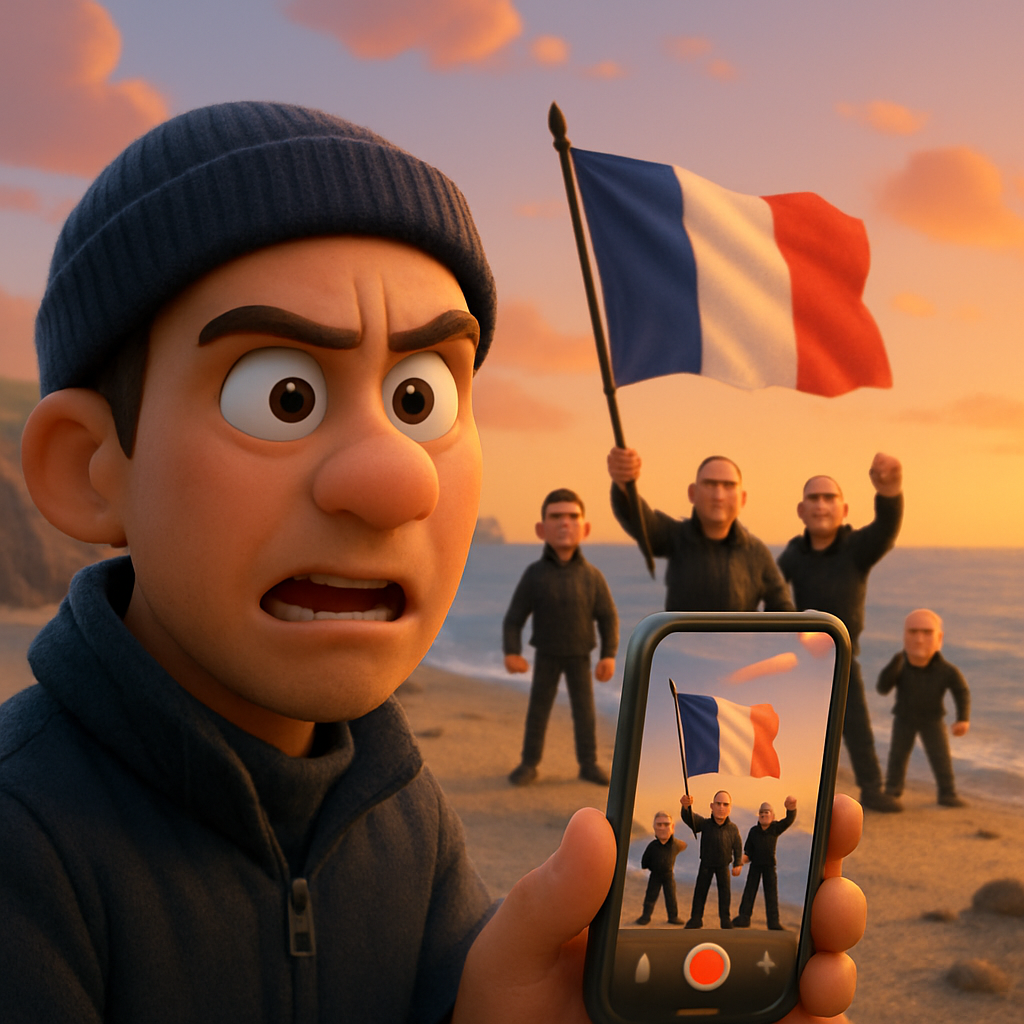 A social media account called "Raise the Colours Operation France" late last year posted videos of far-right activists on France's northern coastline