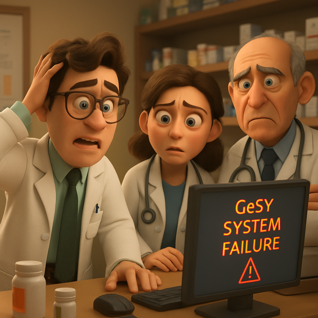 Doctors and pharmacists in Cyprus are facing serious difficulties due to the GeSY system failure, which has been ongoing for the second day