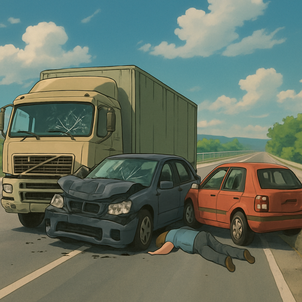 На хайвее Лимассол–Никосия столкнулись грузовик и два автомобиля