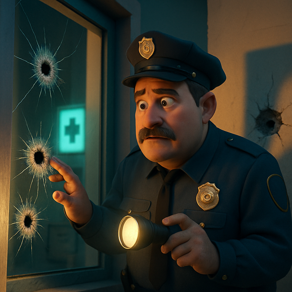 In Paphos, a clinic owner reported damage to a window and a wall in their premises