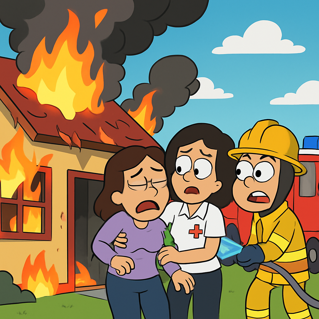 In Paphos, a woman was hospitalized after a fire broke out in her home