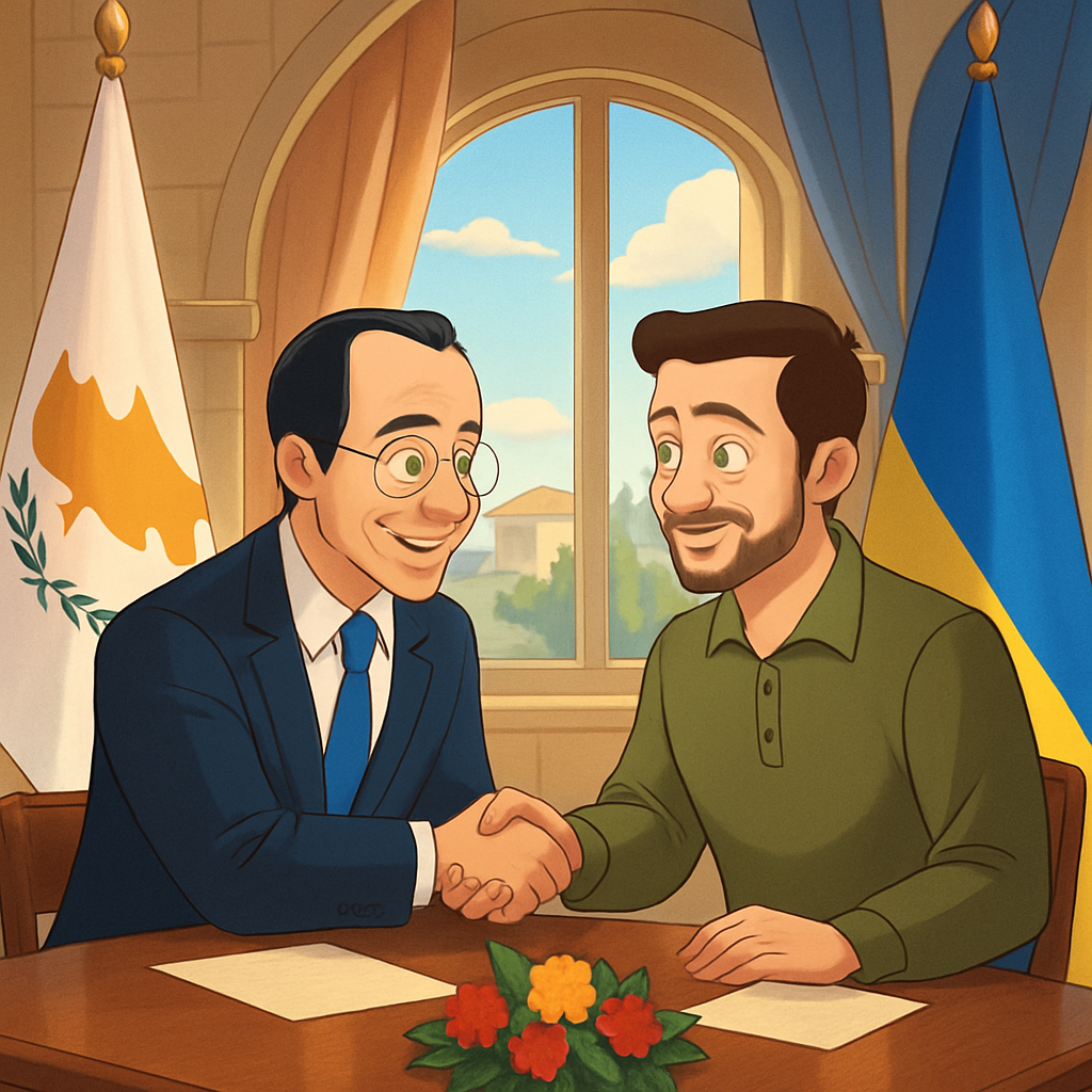 A meeting is taking place in Cyprus between Presidents Nikos Christodoulides and Volodymyr Zelensky