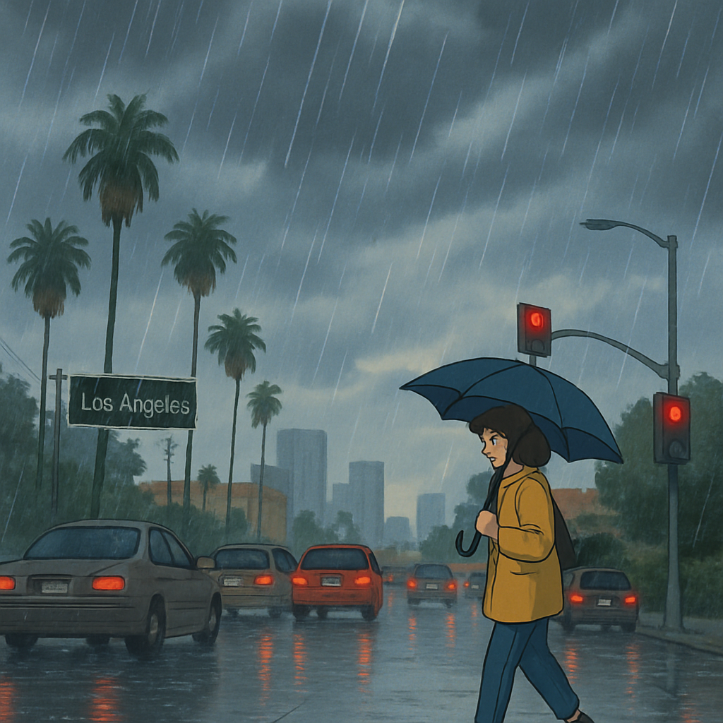 Another wave of rain was hitting the Los Angeles area on Friday, adding to the record-setting precipitation over Christmas