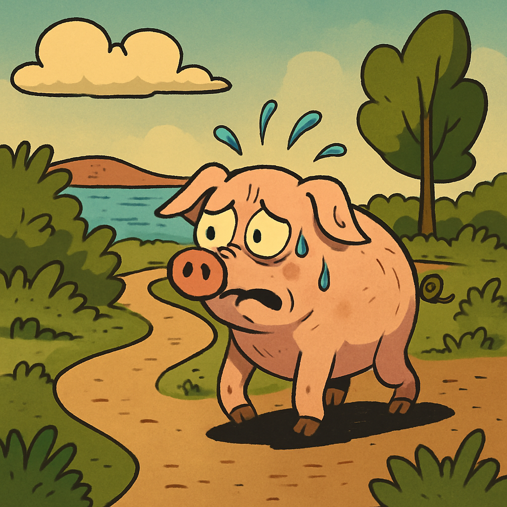 Свинка Руни, которая в последние месяцы гуляет по тропе у соленого озера Ларнаки и, которую уже хорошо знают местные жители, сегодня утром вызвала тревогу