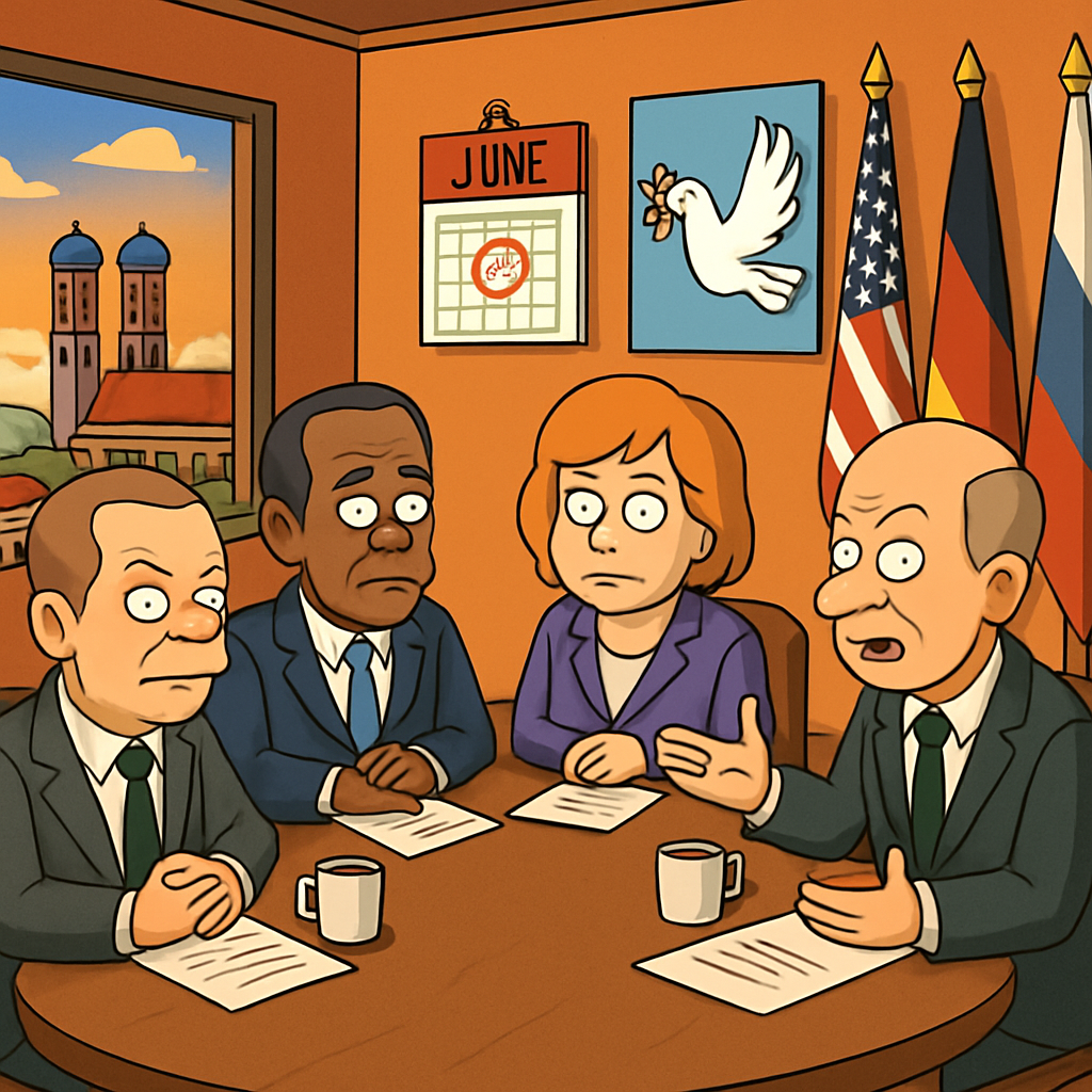 In Munich, leaders are discussing a "June deadline" for peace ahead of trilateral talks in Geneva on Tuesday