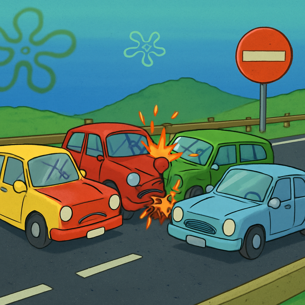 Четыре автомобиля столкнулись на хайвее Никосия-Лимассол