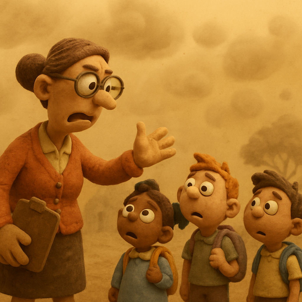 Schools in Cyprus have been instructed not to release children outside and to cancel outdoor activities due to dust