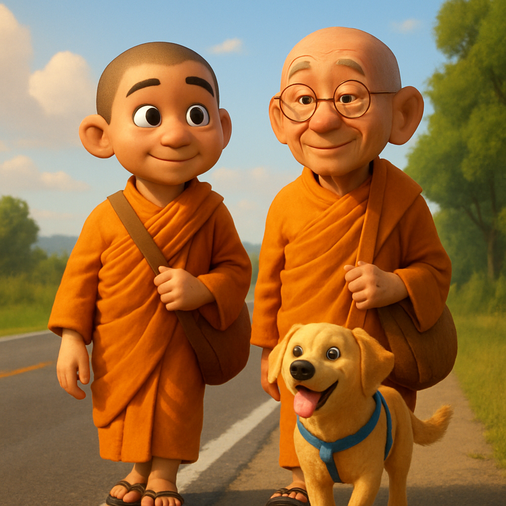 The monks in their saffron robes along with their rescue dog Aloka have captivated hearts on social media as they journeyed on foot from Fort Worth, Texas to Washington to advocate for peace