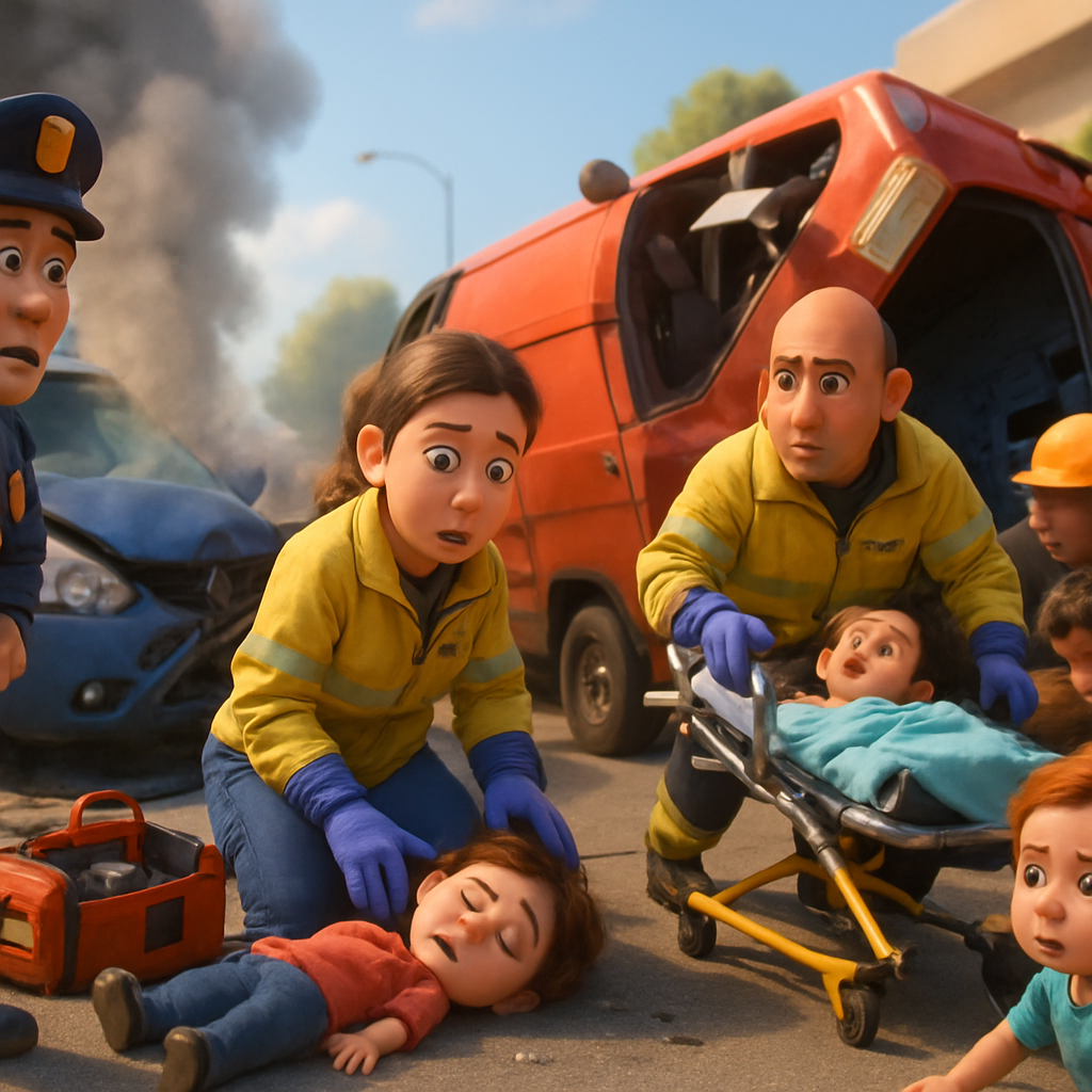 As a result of a serious accident in Larnaca, 4 adults and 2 children have been hospitalized