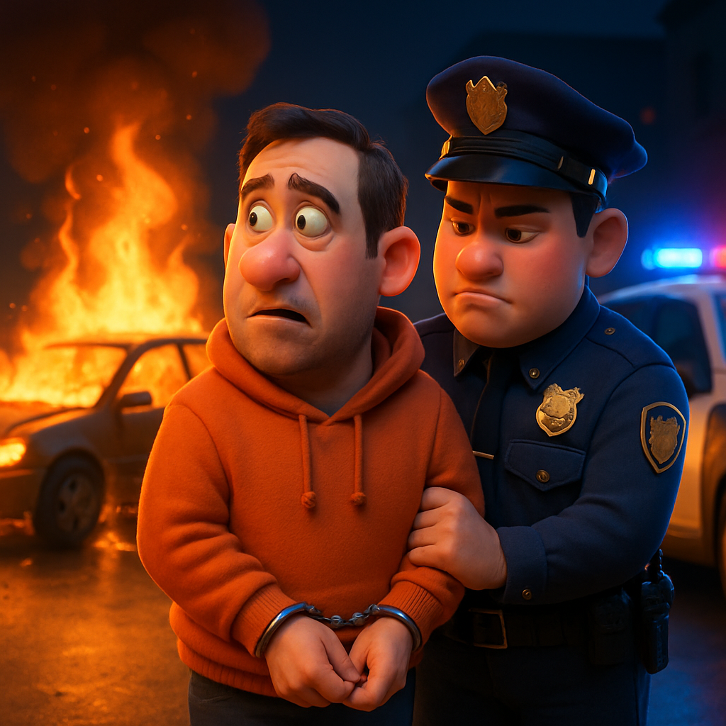 В Пафосе арестовали мужчину, подозреваемого в поджоге автомобиля, произошедшего сегодня утром