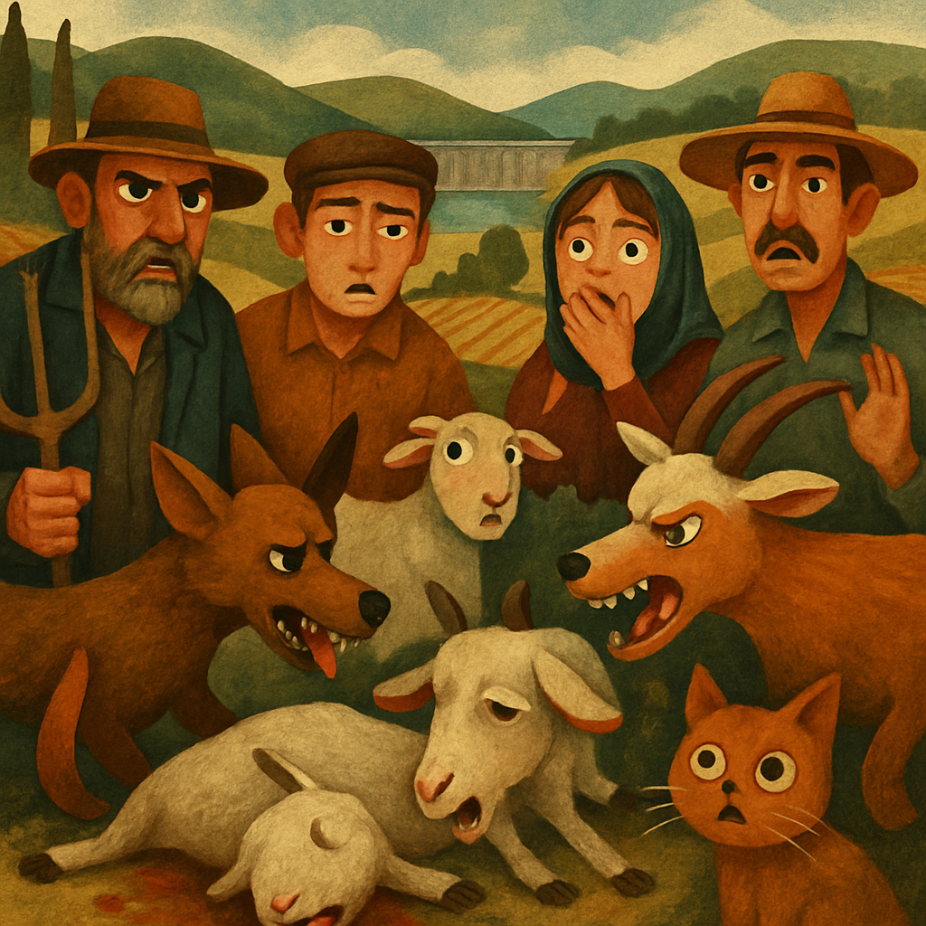 Farmers and residents of the Asprokremmos area in Paphos are concerned about stray dogs attacking sheep, goats, and other domestic animals