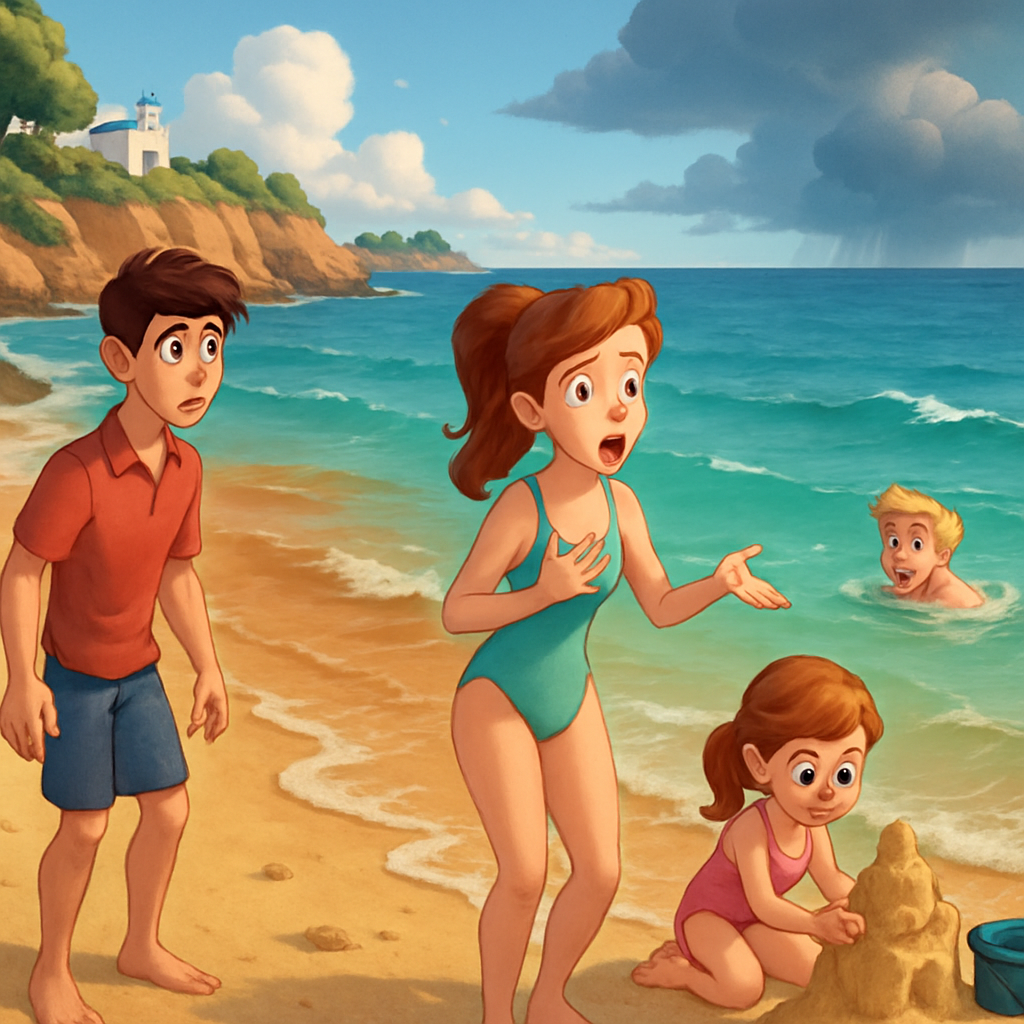 На Кипре, на пляже Агия Триада, дожди смыли в море большое количество почвы, что изменило цвет морской воды