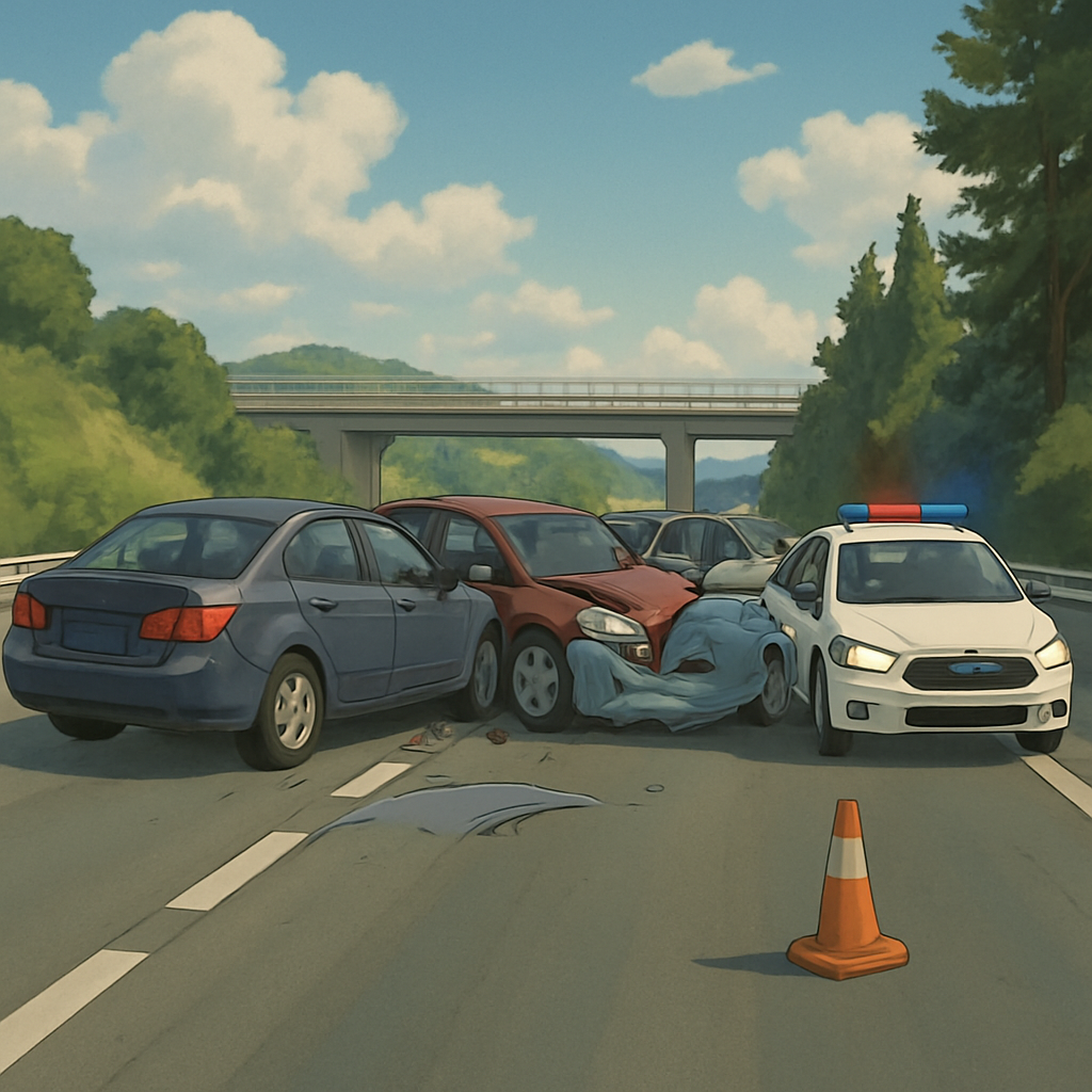 Из-за ДТП с участием четырех автомобилей закрыта правая полоса хайвея Никосия-Лимассол в направлении Лимассола, в районе Мутайаки