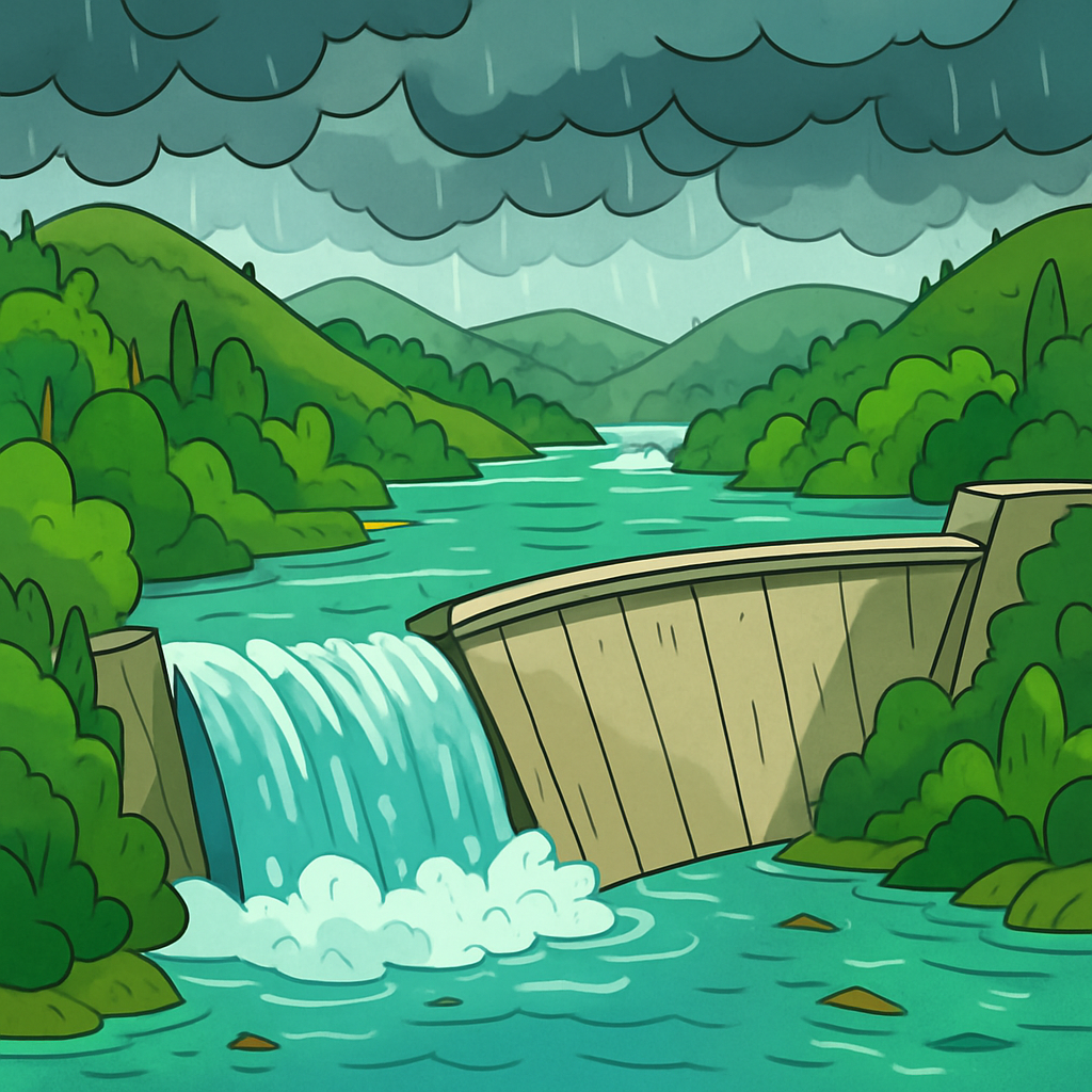 After heavy rains in the Limassol area, the water level at the Saittas dam has risen significantly