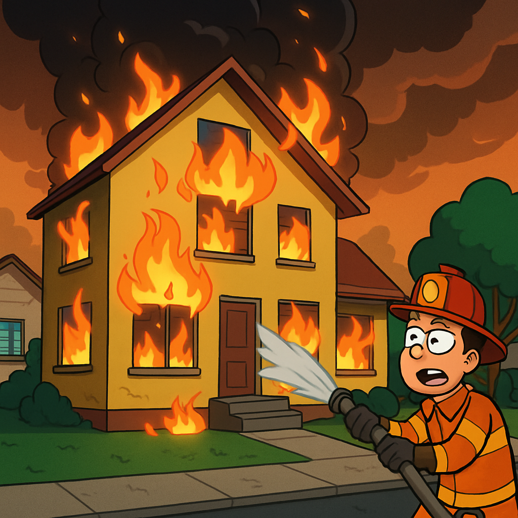 Incendio en una casa residencial en Pila