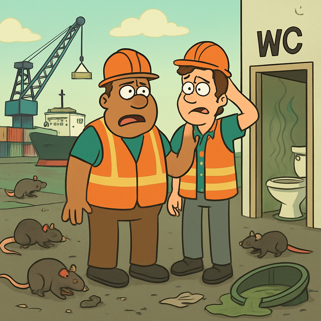 Работники порта Ларнаки жалуются на условия труда, крыс на внешних территориях, ужасное состояние канализации и санитарных помещений