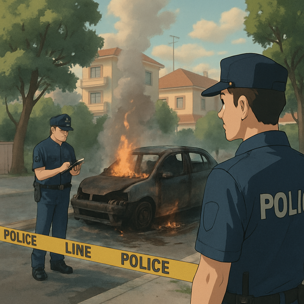 В Лимассоле полиция расследует очередное возгорание автомобиля, которое произошло рано утром