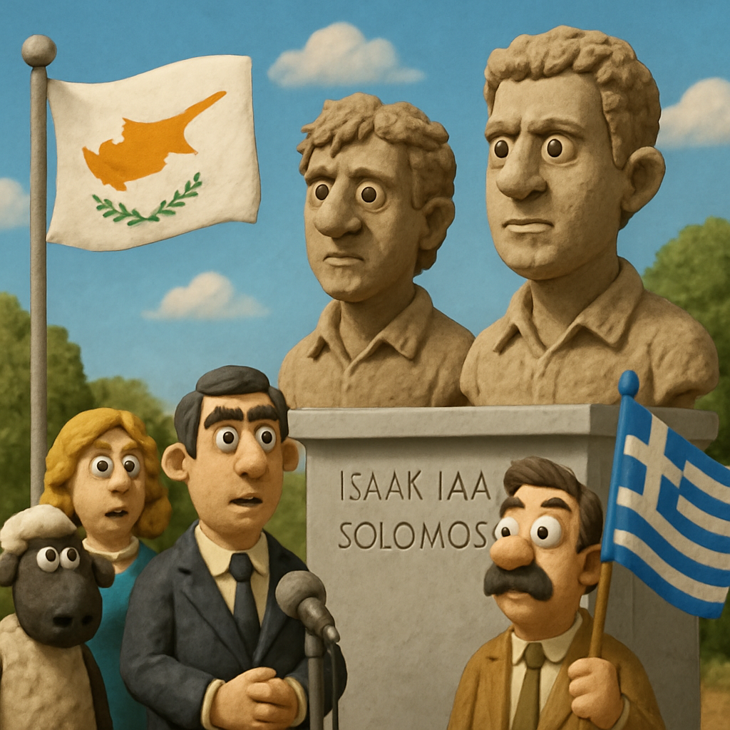 В Паралимни прошло торжественное открытие памятника Тасосу Исааку и Соломосу Солому