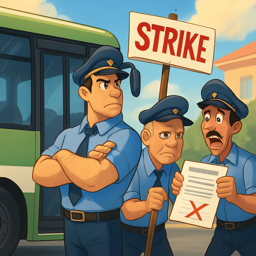 Водители автобусов Ларнаки отклонили предложение о новых условиях, представленное министерством труда, и их бессрочная забастовка продолжается