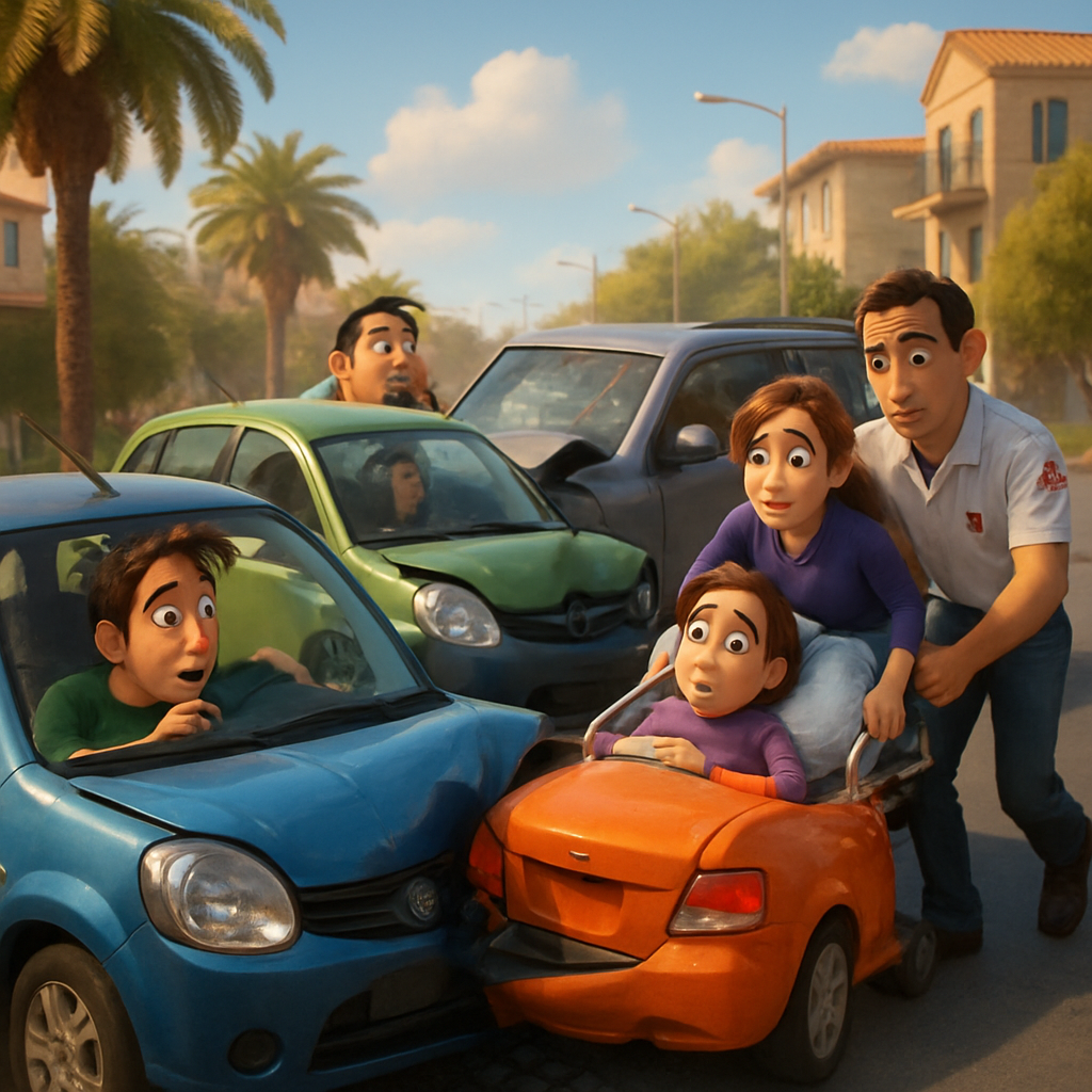 ДТП с участием 4 автомобилей произошло в Пафосе