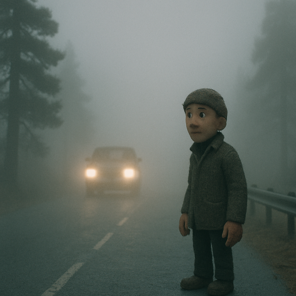 Плотный туман в Троодосе (Спилия-Курдали) видимость практически нулевая