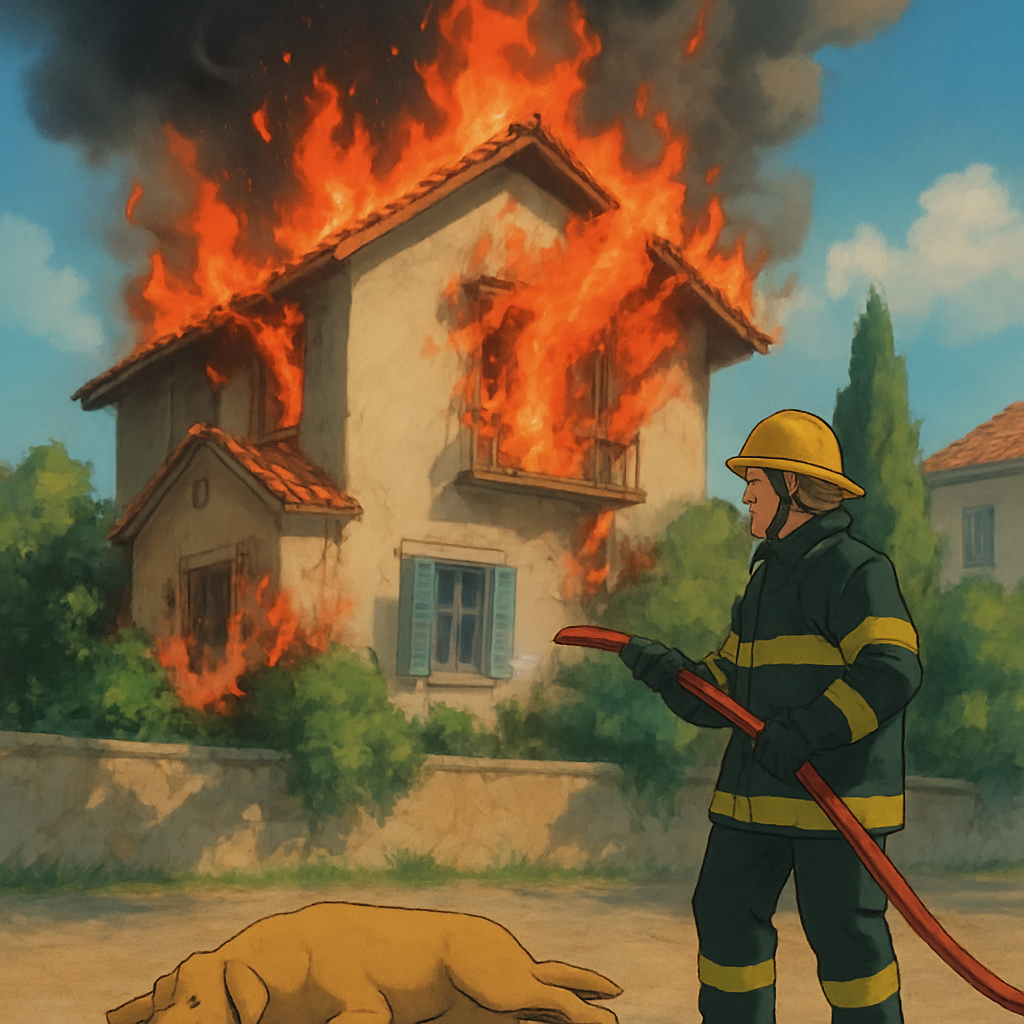 On Wednesday in Limassol, a malfunction in the heating system caused a fire in one of the houses