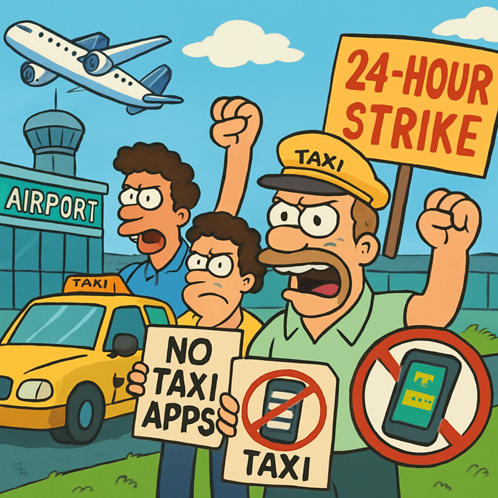 Today in Cyprus, taxi drivers have started a 24-hour strike, demanding strict adherence to taxi operating rules and a ban on the use of taxi-hailing apps at airports