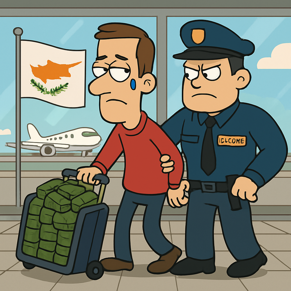 Мужчина, прибывший на Кипр из одной из европейских стран, привез с собой в багаже 23 кг