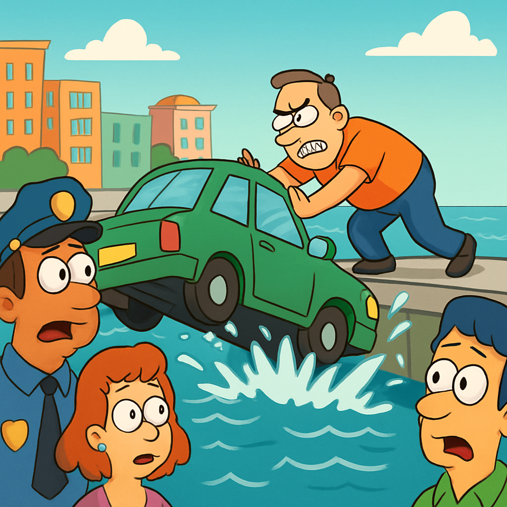 В Лимассоле мужчина столкнул автомобиль в море, что вызвало вопросы у граждан и полиции