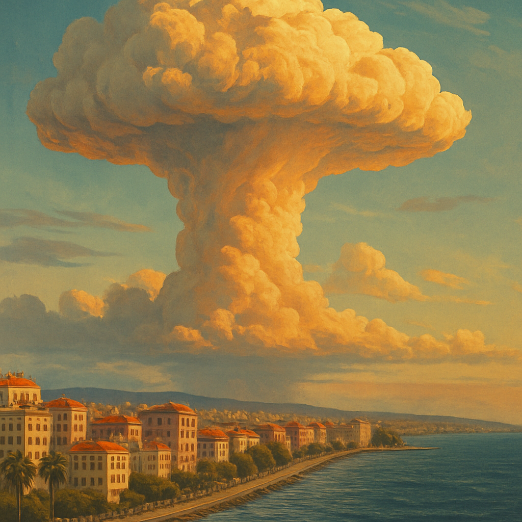 В сети гуляют фото вчерашнего облачного гриба в Лимассоле