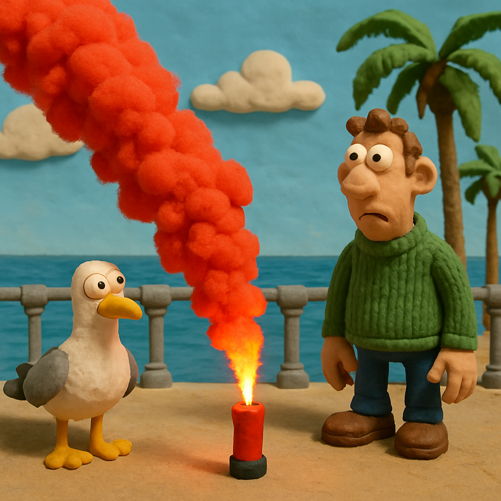 Сигнальная шашка на набережной Финикудес в Ларнаке