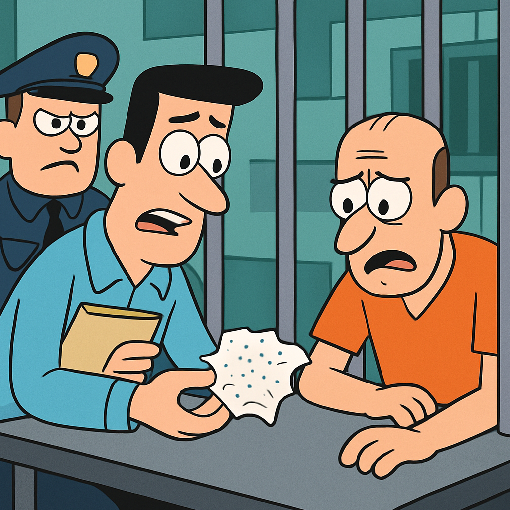 In Cyprus, a man visiting an inmate in prison attempted to smuggle in paper soaked with drugs, for which he was arrested