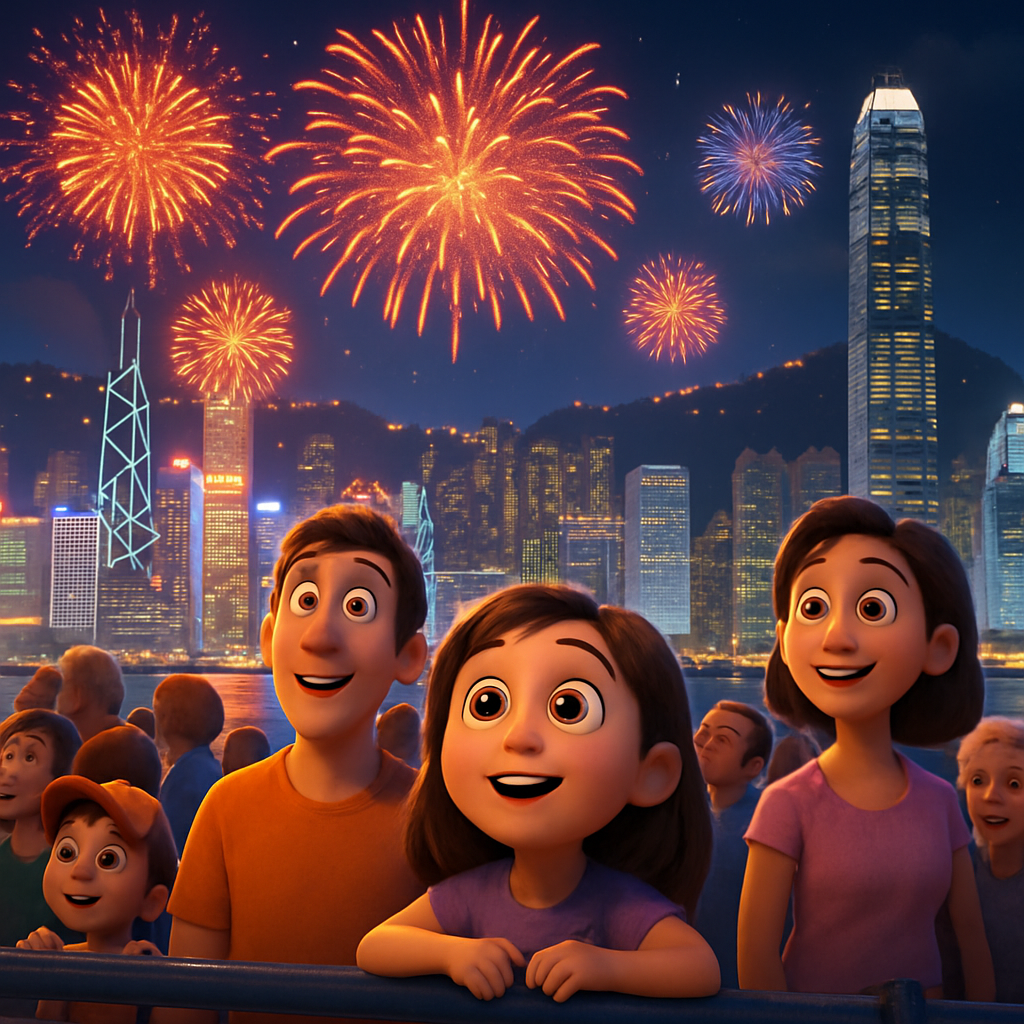 The pyrotechnic displays against Hong Kong’s world-famous skyline of skyscrapers typically draw hundreds of thousands of people including many tourists to both sides of the promenade