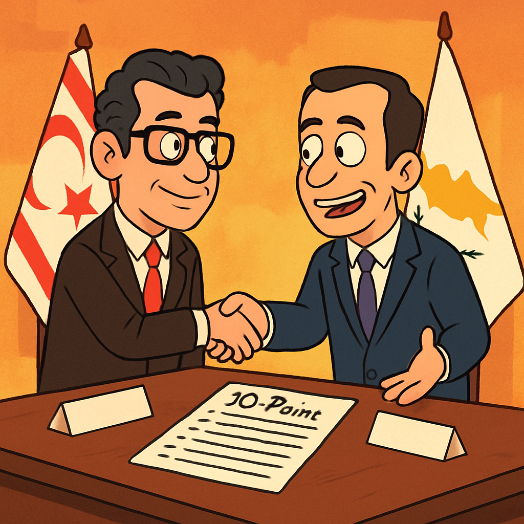 Лидер турок-киприотов Туфан Эрхюрман охарактеризовал свою первую встречу с президентом Никосом Христодулидисом как искреннюю и позитивную и представил пакет из 10 пунктов, направленный на создание «атмосферы для решения», которой, по его словам, в настоящее время на Кипре не существует