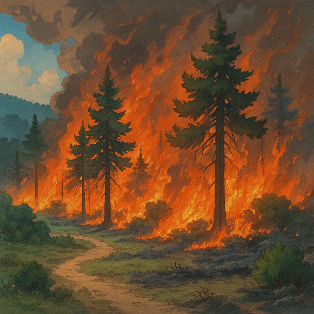 Лесной пожар в районе деревни Друсия (Пафос) возник утром и был взят под контроль через час