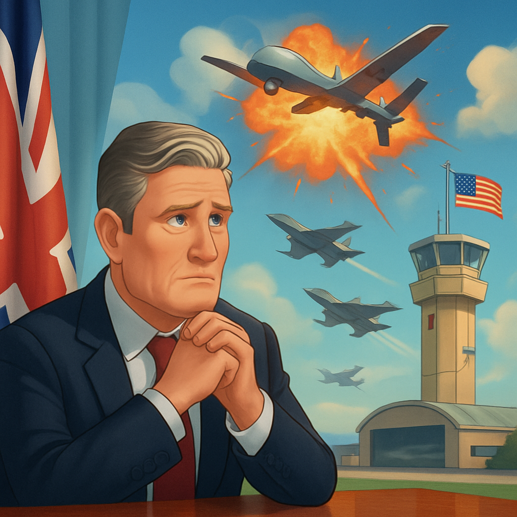 The suspected drone strike came shortly after British Prime Minister Keir Starmer said the UK has agreed to let the US use British bases for attacks on Iran’s missiles and their launch sites