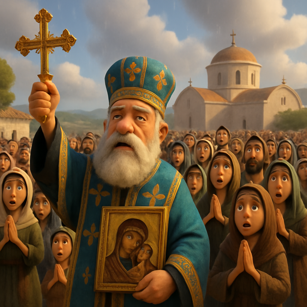 На Кипре в субботу большая толпа людей приняла участие в религиозной процессии в общине Панагия, Пафос, молясь о конце засухи и начале дождей