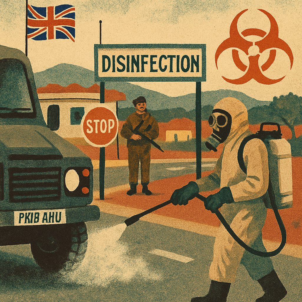 Британские базы Кипра ввели меры дезинфекции на двух КПП, чтобы сократить риск распространения ящура, вспышка которого зафиксирована на северном Кипре