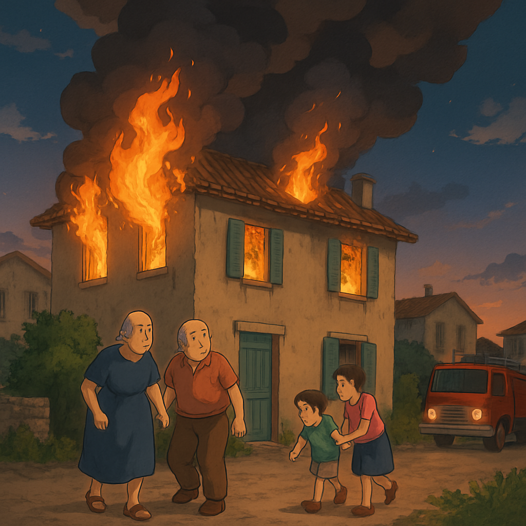 In Geroskipou (Paphos) on Saturday evening, a fire broke out in one of the houses