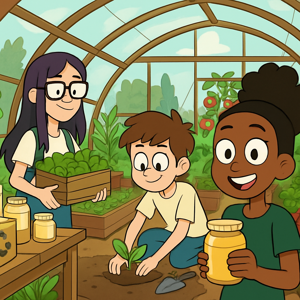 En una de las escuelas secundarias de Nicosia, los estudiantes crearon un invernadero a partir de materiales reciclados