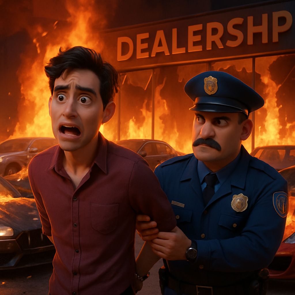 A 28-year-old man was arrested in Cyprus for setting fire to a car dealership in Limassol on January 25