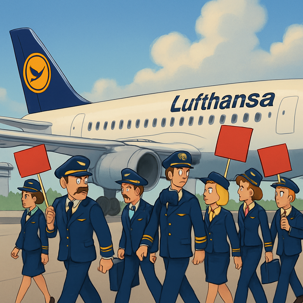 Large parts of Lufthansa's flight operations have been at a standstill with pilots and cabin crew walking off the job