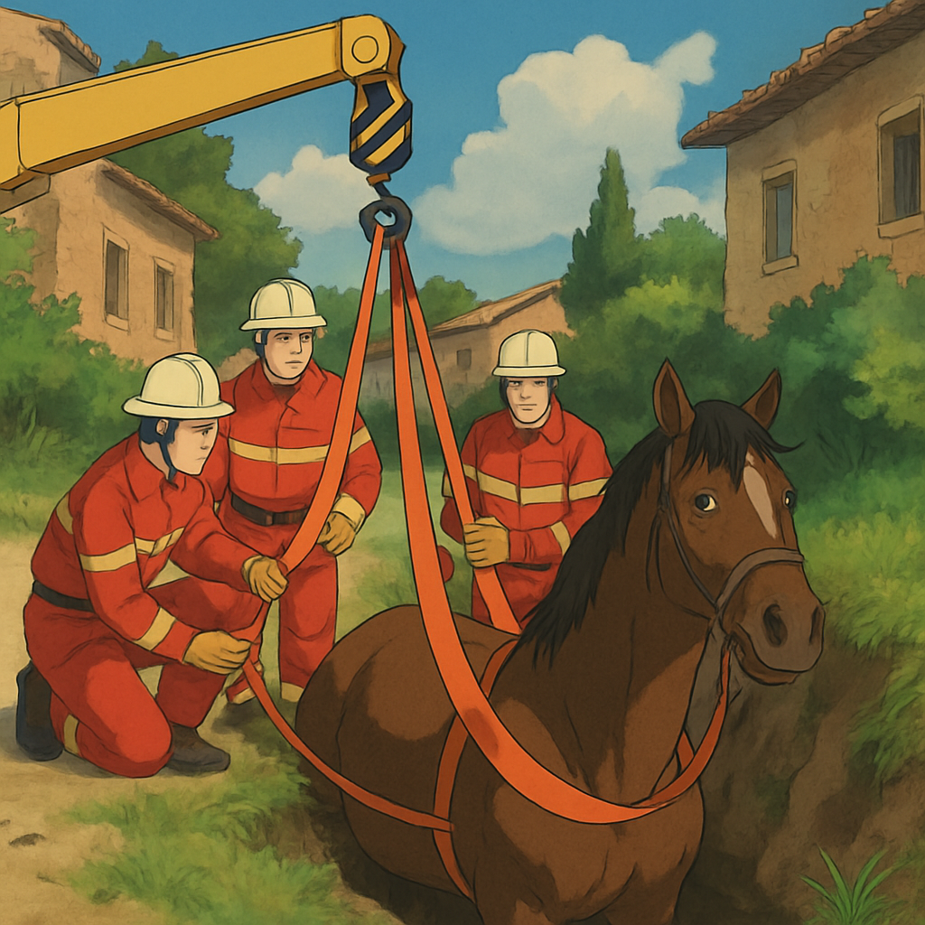 Спасатели прибыли сегодня в деревню Алетрико в районе Ларнаки, чтобы освободить лошадь