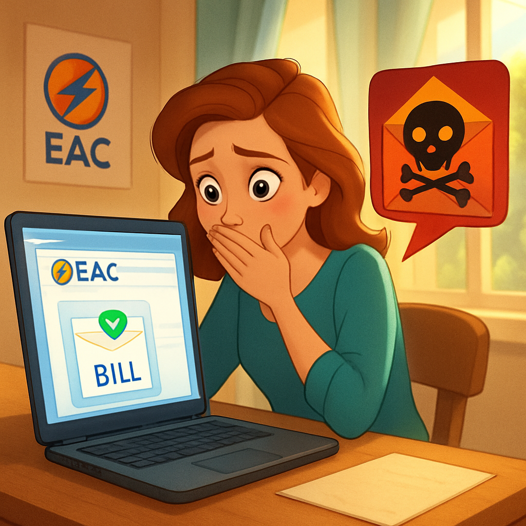 Управление электроэнергетики Кипра (EAC) предупреждает о новой волне мошеннических электронных писем потребителям, в которых ложно утверждается, что счета за электроэнергию теперь доступны в Интернете, и содержится призыв произвести оплату по вредоносной ссылке