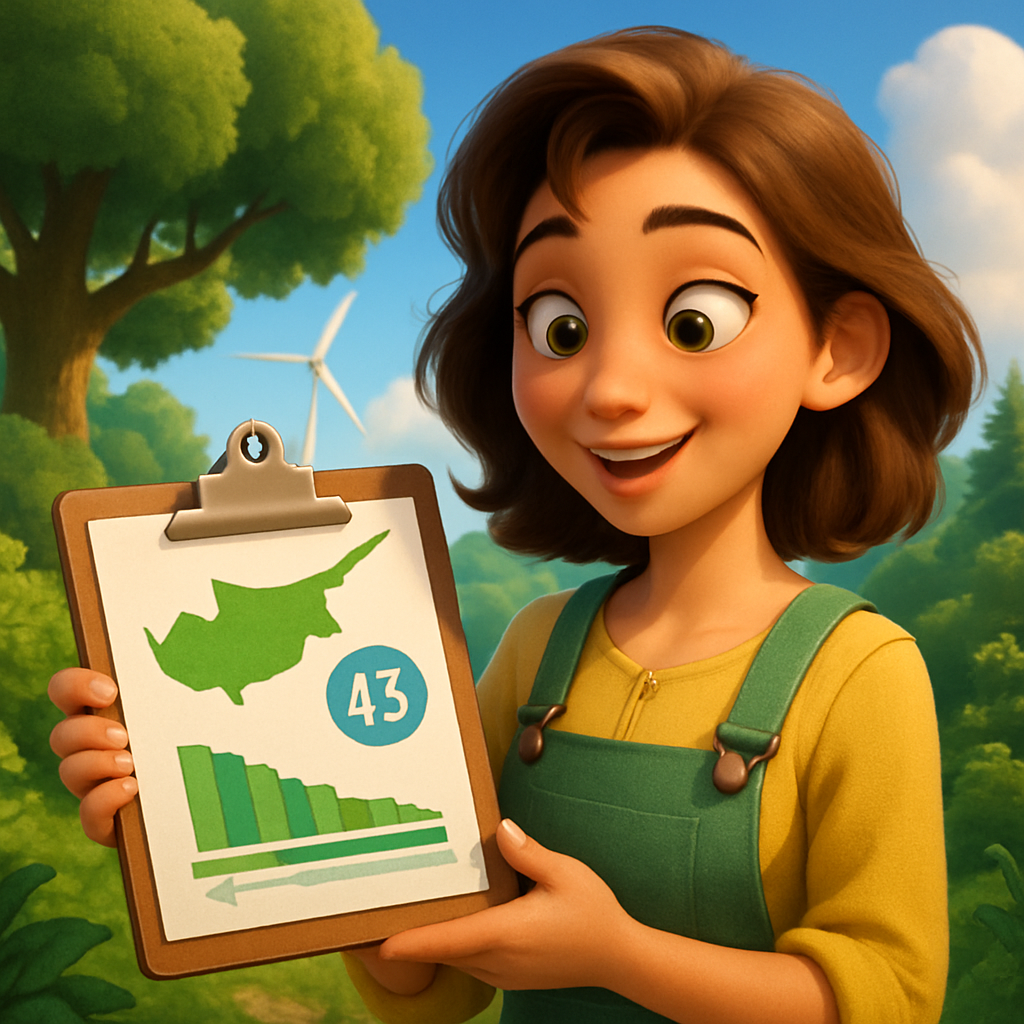 Cyprus ranked 43rd out of 180 countries in the Environmental Performance Index (EPI), which rates the world's cleanest countries